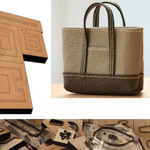 Mini sac fourre-tout en cuir découpé, moule, personnalisation fait main, artisanat du cuir, outil kraft pour artisanat du cuir