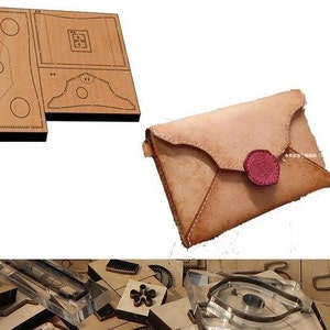 Porte-enveloppe en cuir découpé, moule, outil kraft d'artisanat en cuir de porte-monnaie, artisanat en cuir de personnalisation fait main
