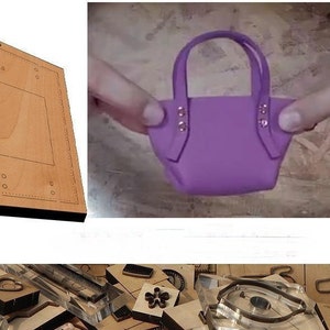 Mini sac pendentif en cuir découpé dans un moule, personnalisation à la main, artisanat du cuir, outil kraft pour l'artisanat du cuir