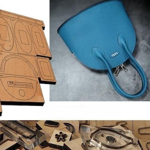 Petit sac fourre-tout en cuir découpé, moule, personnalisation à la main, artisanat du cuir, outil kraft pour l'artisanat du cuir