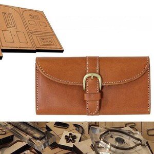 Moule découpé avec matrices de coupe en cuir de portefeuille long, artisanat du cuir de personnalisation fait main, outil Kraft d'artisanat du cuir
