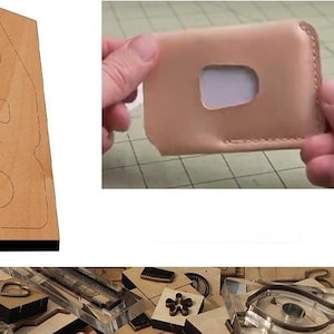 Manicotto per carte di credito, stampo per fustellatura in pelle, strumento Kraft per artigianato in pelle, personalizzazione fatta a mano per artigianato in pelle