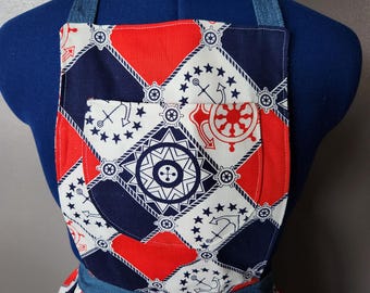 Handmade Vintage Nautical Themed Apron