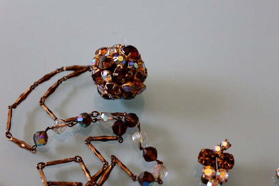 Austrian Crystal Necklace and Earrings, Vintage J… - image 1