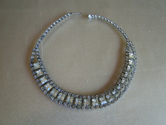 Hollywood Style Vintage Rhinestone Necklace - image 1