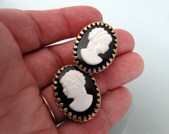 Vintage Cameo Steampunk Victorian Earrings