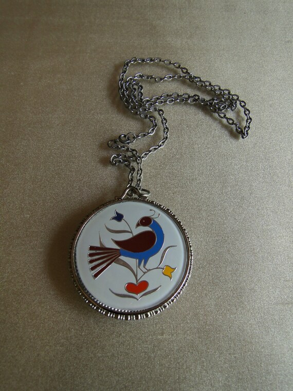 Colorful Retro Sixties Partridge Necklace - image 3