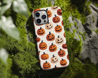 ジャック・オー・ランタン パンプキン 携帯ケース iPhone 15 14 13 12 11 Pro Max Mini Plus Samsung S24 S23 S22 S21 用 かわいい不気味な携帯ケース ハロウィンギフト