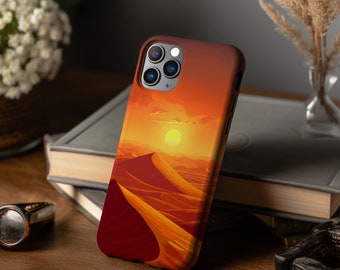 Desert Sun Pixel Art Phone Case for iPhone 16 15 14 13 12 11 Pro Max Mini Plus Samsung S24 S23 S22 S21 Cute Gamer Phone Case Pixel Art