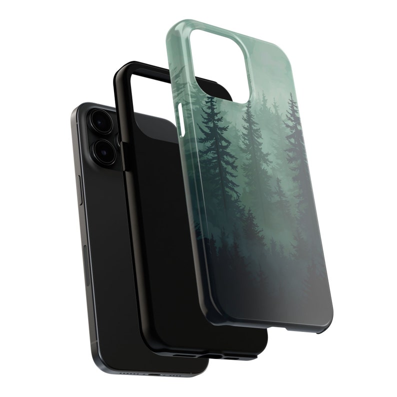 Foggy Forest Pixel Art-telefoonhoesje voor iPhone 16 15 14 13 12 11 Pro Max Mini Plus Samsung S24 S23 S22 S21 schattig gamertelefoonhoesje pixelart afbeelding 7