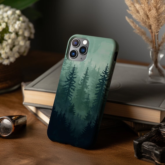 Foggy Forest Pixel Art Phone Case for iPhone 16 15 14 13 12 11 Pro Max Mini Plus Samsung S24 S23 S22 S21 Cute Gamer Phone Case Pixel Art