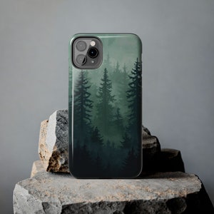 Foggy Forest Pixel Art-telefoonhoesje voor iPhone 16 15 14 13 12 11 Pro Max Mini Plus Samsung S24 S23 S22 S21 schattig gamertelefoonhoesje pixelart afbeelding 8