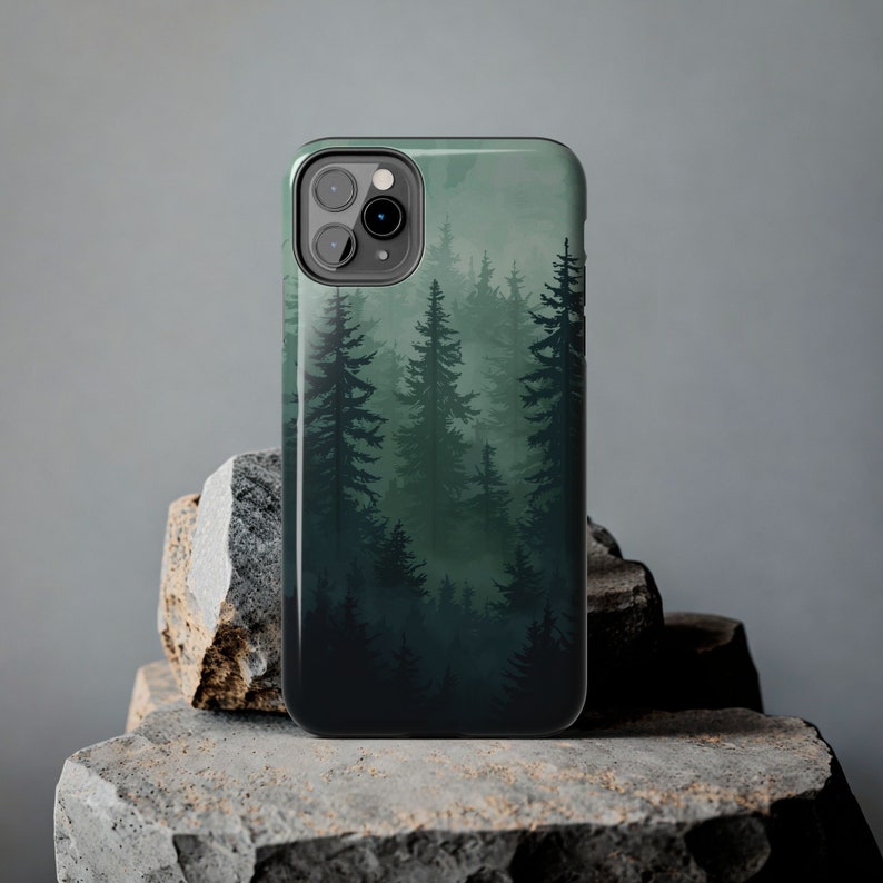 Foggy Forest Pixel Art-telefoonhoesje voor iPhone 16 15 14 13 12 11 Pro Max Mini Plus Samsung S24 S23 S22 S21 schattig gamertelefoonhoesje pixelart afbeelding 8