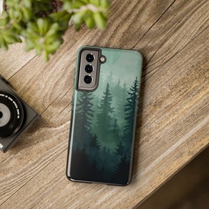 Foggy Forest Pixel Art-telefoonhoesje voor iPhone 16 15 14 13 12 11 Pro Max Mini Plus Samsung S24 S23 S22 S21 schattig gamertelefoonhoesje pixelart afbeelding 10