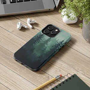 Foggy Forest Pixel Art-telefoonhoesje voor iPhone 16 15 14 13 12 11 Pro Max Mini Plus Samsung S24 S23 S22 S21 schattig gamertelefoonhoesje pixelart afbeelding 9