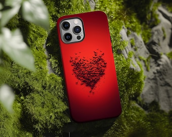 Vampire Heart Phone Case for iPhone 15 14 13 12 11 Pro Max Mini Plus Samsung S24 S23 S22 S21 Spooky Gothic Bat Phone Case Halloween Gift
