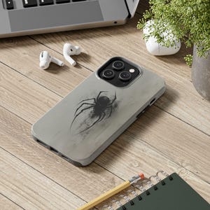 Dark Spider Phone Case for iPhone 16 15 14 13 12 11 Pro Max Mini Plus Samsung S24 S23 S22 S21 Spooky Halloween Phone Case Halloween Gift