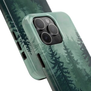 Foggy Forest Pixel Art-telefoonhoesje voor iPhone 16 15 14 13 12 11 Pro Max Mini Plus Samsung S24 S23 S22 S21 schattig gamertelefoonhoesje pixelart afbeelding 5