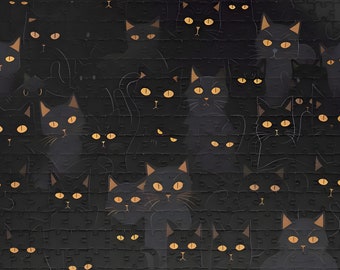 IMPOSSIBLE Black Cat Jigsaw Puzzle - Funny and Challenging Holiday Gift for Cat Lovers and Family Game Night - Christmas, Halloween Gift
