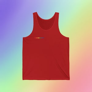 Rainbow Pride Tank Top, Men's Pride Tank, Women's Pride Tank, LGBTQ Clothing, Minimalist Pride Apparel, Casual Pride Tank, LGBTQ Gift Idea