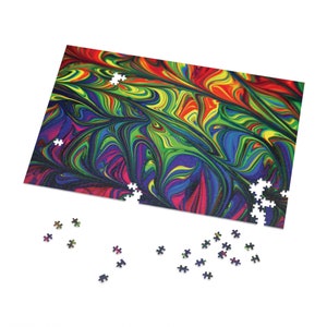 Rainbow Jigsaw Puzzle, Colorful Puzzle, Jigsaw Puzzle for Adults, Challenging Puzzle, Fun Puzzle, Puzzle Gift, Art Puzzle, Relaxing Activity