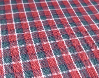 Christmas Plaid - Vintage Fabric - Cotton - Primitive