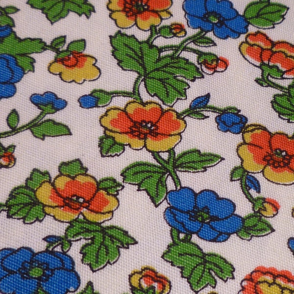 Spring Flowers - Vintage Fabric - J Manes Co - JC Penney - Cotton