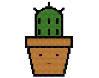 Cute Cactus: small and easy cross stitch pattern PDF