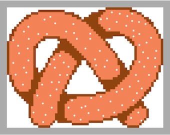 Easy Pretzel counted cross stich pattern (65X50 stitches)