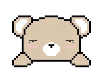 Sleepy bear counted cross stitch pattern (41*27)