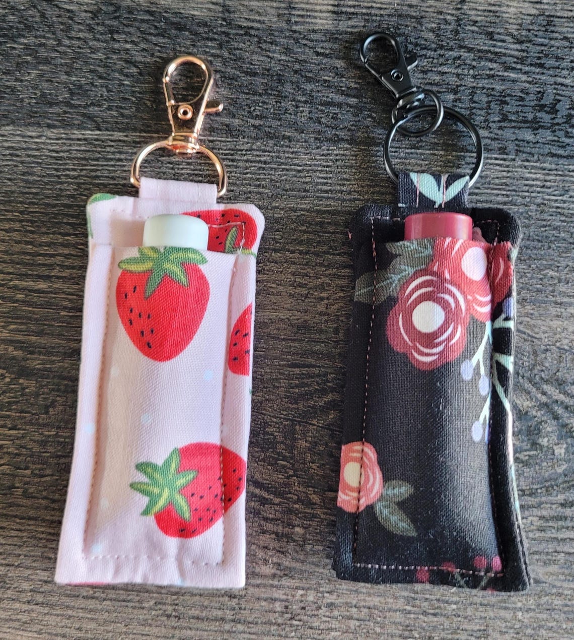 Knv Keychains Fabric Chapstick Holder Keychain, Lip Balm Pocket Clip - Etsy