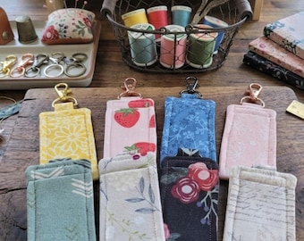 Fabric Chapstick Holder Keychain, Lip Balm Pocket Clip