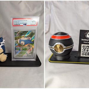 Pokeballstandaards + bal en kaart/plaatdisplay