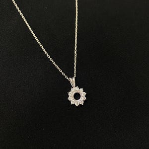 Sun Pendant Silver Necklace with Stones - Symbol of Light and Energy - Dainty Jewelry
