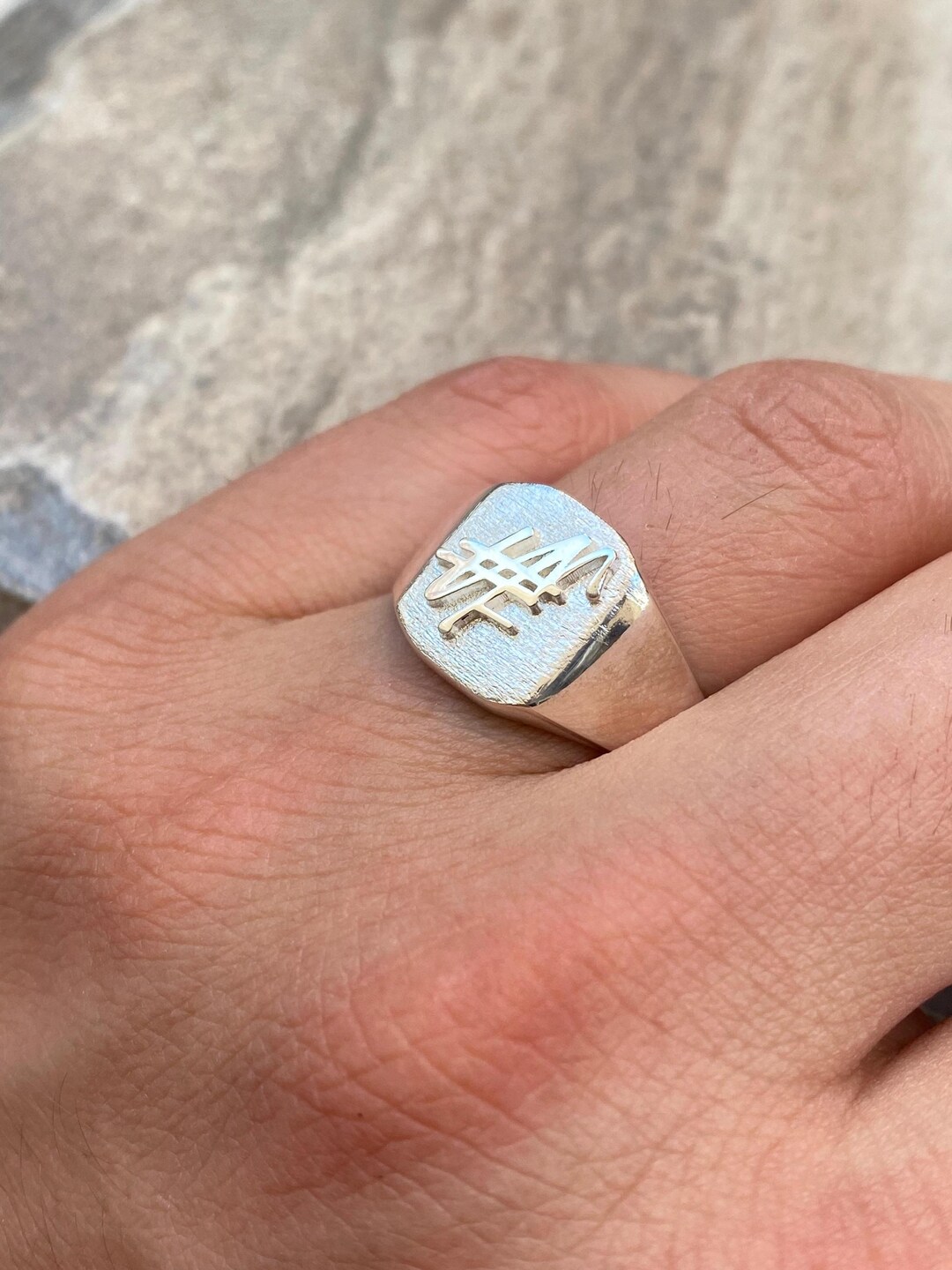 Custom Stackable Ring, Personalized Signature Ring, Vintage Ring ...