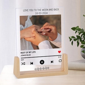 Personalized Gift Song Plaque Anniversary Gift For Him Boyfriend, Acrylic Music Plaque Gift for Her, Valentines Mothers Day Gift for Husband