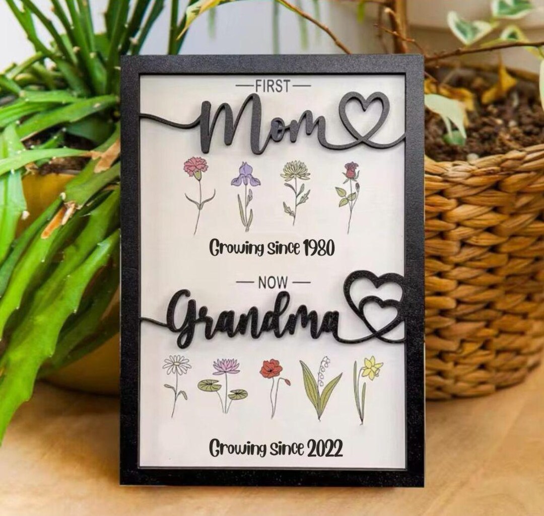 Personalized Birth Month Flowers Mothers Day, Custom Grandma's Garden Wooden Sign, Gift For Antie, Gift For Grandma, Mother's Day Gift - Canada