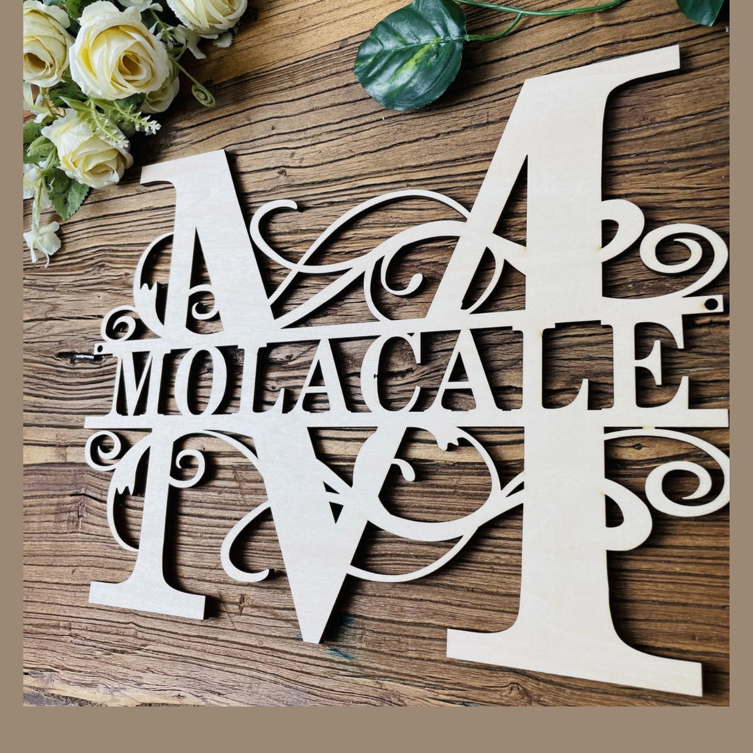 Custom Metal Signs Monogram Wall Decor Metal Wall Art Last Name Sign ...