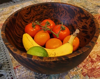 Wooden bowl wooden bowl decorative bowl fruit bowl wooden decoration design polished round 25 cm made of mango wood handmade