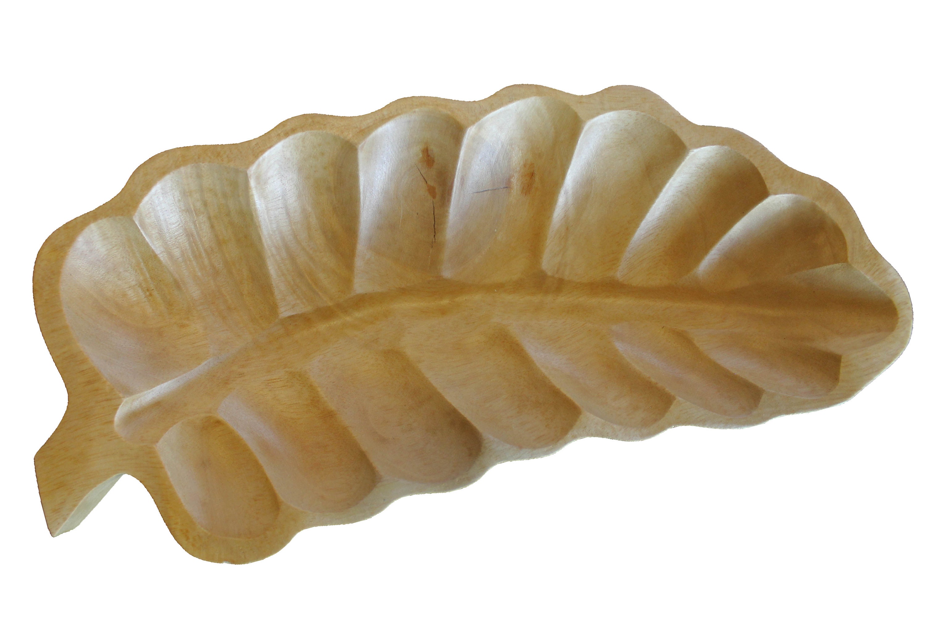 Rotfuchs Ciotola In Legno Di Mango A Forma Di Foglia - 42 Cm, Fatta A Mano, Decorativa Per Frutta - 2