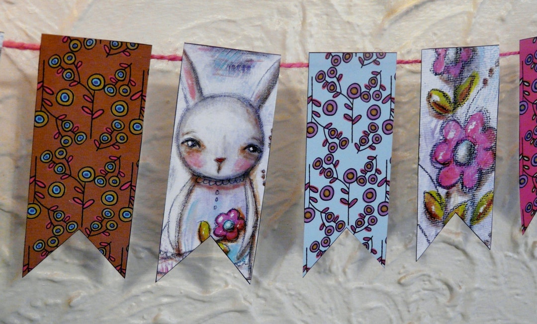 Spring Bunny Banner PDF Printable - Etsy