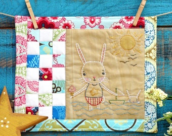 By the Sea embroidery PDF Pattern - Bunny Quilt stitchery