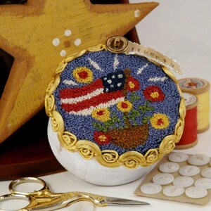 Liberty flag Punchneedle Pattern PDF needle punch floss Americana Patriotic primitive prim image 3