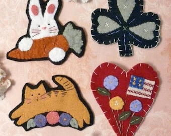 Spring Summer cat Wool Pins Pattern PDF