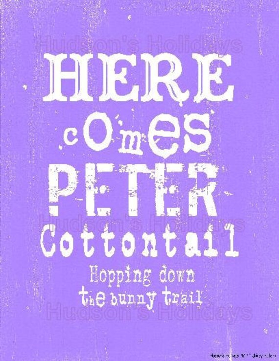 Primitive Easter Sign Peter Cottontail Rabbit Postcard Image Sign Bunny Hop