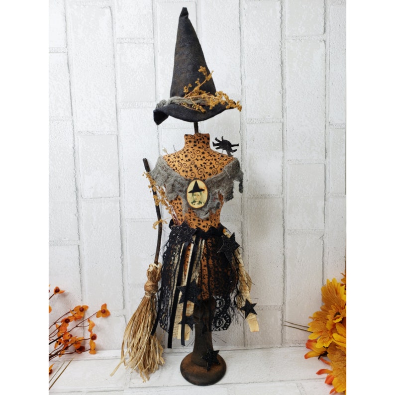 Halloween Witch Mannequin Dress Form Pattern PDF primitive image 1