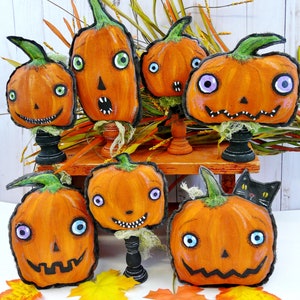 Halloween Haunted Pumpkin patch pattern - PDF Video painting  - primitive craft spooky prim lesson