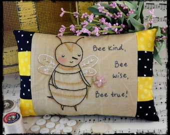 Bee kind hand embroidery Pattern PDF- stitchery wise true