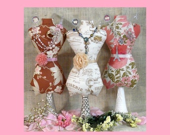 Large Mannequin Dress Form Pattern PDF - jewelry holder Pincushion Pin Keep email primitive pinkeep cushion