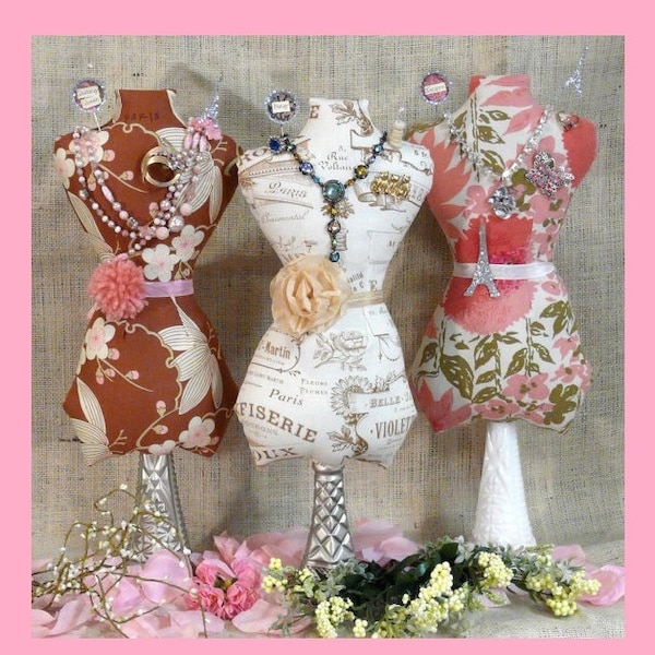 Large Mannequin Dress Form Pattern PDF - jewelry holder Pincushion Pin Keep email primitive pinkeep cushion
